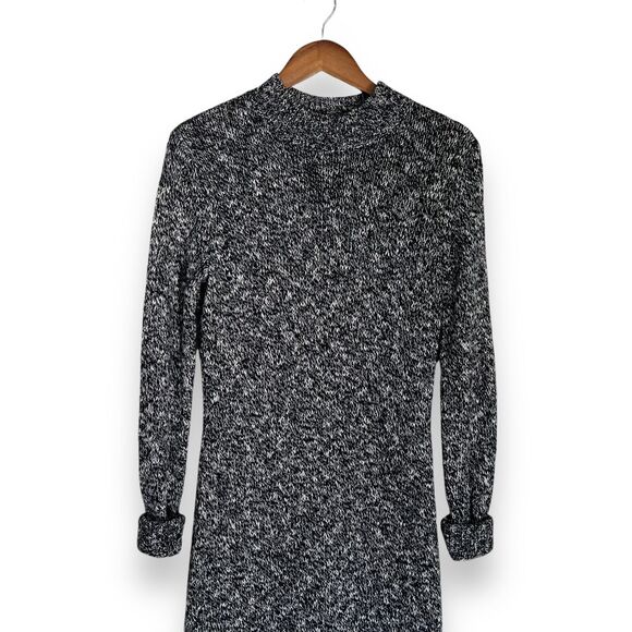 & Other Stories Black Knitted Side Slit Midi Sweater Dress Size S Mock Neck NWT - Picture 3 of 12
